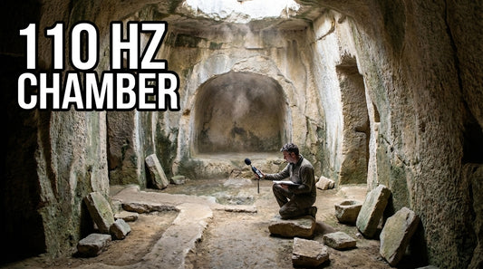 Atmospheric underground stone chamber inspired by the Ħal Saflieni Hypogeum's resonant Oracle Room in Malta.