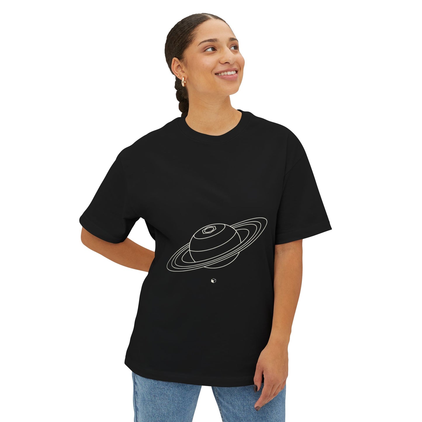Saturn's Hexagon Unisex Oversized Boxy Tee